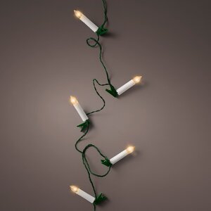 Гирлянда Свечи Уютное Пламя, 30 свечей с экстра теплым белым светом, на клипсах, 7.25 м, зеленый ПВХ, IP20 Kaemingk фото 4
