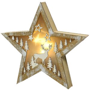 Новогодний светильник Звезда - Лесной Друг 24 см на батарейках, 5 LED ламп Kaemingk фото 1