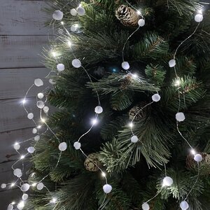 Гирлянда на елку 100-150 см Лучи Росы - Снегопад, 10 нитей, 100 холодных белых микро LED ламп, серебряная проволока, IP20 Kaemingk фото 2