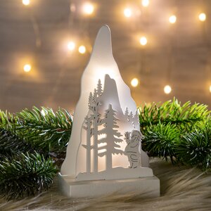Новогодний светильник Альпийские Истории - Санта-Клаус 15*8 см на батарейках, 2 LED лампы Kaemingk фото 1