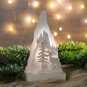 Новогодний светильник Альпийские Истории - Олень 15*8 см на батарейках, 2 LED лампы Kaemingk фото 1