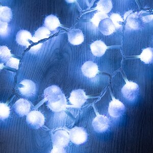 Электрогирлянда Снежные шарики 2 м, 128 холодных белых LED ламп, IP20 Kaemingk фото 2