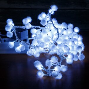 Электрогирлянда Снежные шарики 2 м, 128 холодных белых LED ламп, IP20 Kaemingk фото 3