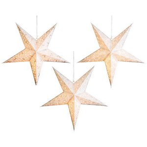 Звезда светящаяся из бумаги, 60 см, бело-серебряная Kaemingk фото 4