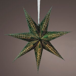 Бумажная звезда-фонарик Velvet Nova Emerald - Galaxy 60 см Kaemingk фото 1