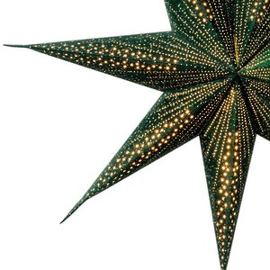 Бумажная звезда-фонарик Velvet Nova Emerald - Galaxy 60 см Kaemingk фото 2