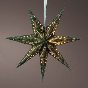 Бумажная звезда-фонарик Velvet Nova Emerald - Stars 60 см Kaemingk фото 1