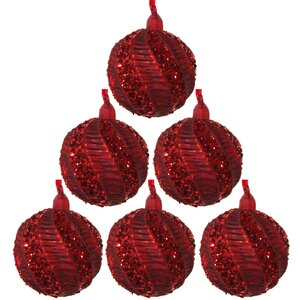 Набор винтажных елочных шаров Рождественская Роскошь 8 см, 6 шт, стекло ShiShi фото 1