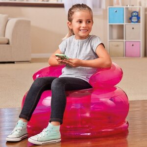 Детское надувное кресло Цветное настроение 66*42 см розовое INTEX фото 1