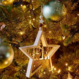 Декоративный светильник Звезда Apeldoorn Story - Рождество в лесу 14 см, на батарейках Kaemingk фото 2