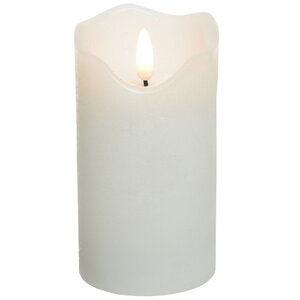 Светодиодная свеча с имитацией пламени Стелла 13 см белая восковая на батарейках Kaemingk фото 5