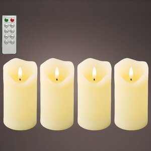 Набор светодиодных свечей с имитацией пламени La Crema 13 см, 4 шт с пультом управления, на батарейках Kaemingk фото 5