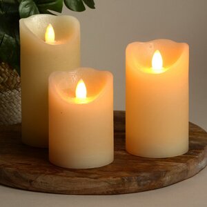Светодиодная свеча с имитацией пламени Elody Beige 10 см, на батарейках, таймер Kaemingk фото 3