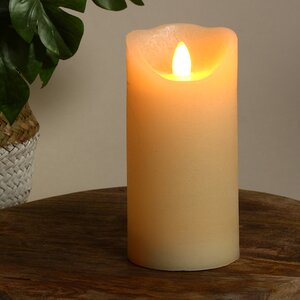 Светодиодная свеча с имитацией пламени Elody Beige 15 см, на батарейках, таймер Kaemingk фото 1
