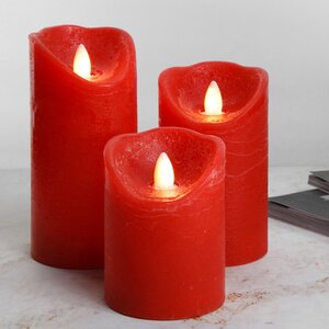 Светодиодная свеча с имитацией пламени Elody Red, на батарейках, таймер