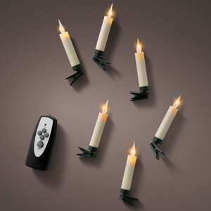 Свечи на елку Romano Elegance на пульте, 10 свечей на клипсах, 10 см, IP20 Kaemingk фото 3