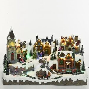 Светящаяся композиция Christmas Village: Рождественский городок Веллингтон 57*34 см, с движением и музыкой