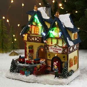 Светящийся новогодний домик Christmas Village: Магазин игрушек в Оберштайне 21*20 см, на батарейках Kaemingk фото 1