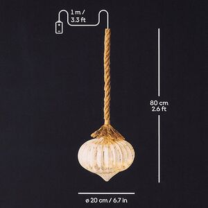 Подвесной светильник Луковка - Голд 21*20 см, 15 микро LED ламп, таймер, на батарейках, стекло  Kaemingk фото 4