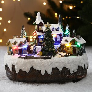 Светящаяся композиция Винтербург перед Рождеством: Главная елка 17*13 см, с движением и музыкой Kaemingk фото 1