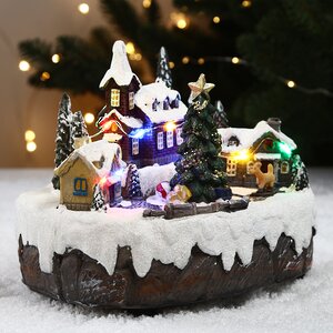 Светящаяся композиция Винтербург перед Рождеством: Главная елка 17*13 см, с движением и музыкой Kaemingk фото 3
