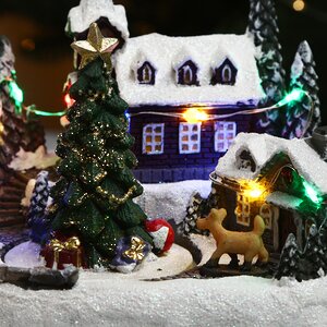 Светящаяся композиция Винтербург перед Рождеством: Главная елка 17*13 см, с движением и музыкой Kaemingk фото 4