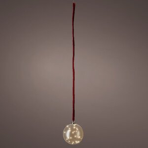 Подвесной светильник-шар Breze 14 см, 30 микро LED ламп, на батарейках, стекло Kaemingk фото 4