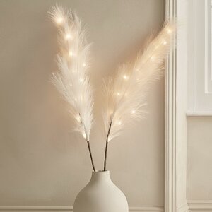 Светящаяся ветка для декора Перо Manosque - Milky White 70 см, теплые белые LED, на батарейках