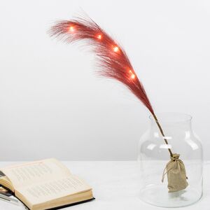 Светящаяся ветка для декора Перо Маноскью 70 см коралловая, теплые белые LED, на батарейках Kaemingk (Кейминг) фото 5