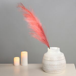 Светящаяся ветка для декора Перо Маноскью 70 см коралловая, теплые белые LED, на батарейках Kaemingk (Кейминг) фото 4