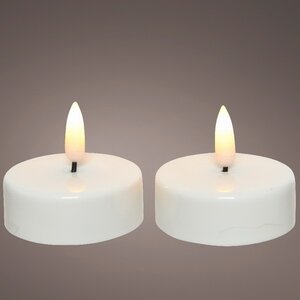 Чайная светодиодная свеча с имитацией пламени Этьенн 6 см, 2 шт, на батарейках, таймер