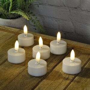 Чайная светодиодная свеча с имитацией пламени Этьенн 4 см, 6 шт, на батарейках Kaemingk фото 1