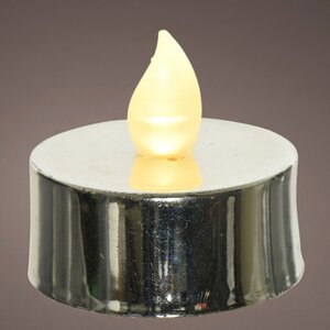Чайная светодиодная свеча Ла Валле серебряная 6 шт, на батарейках Kaemingk фото 1