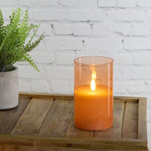 Светодиодная свеча в колбе с живым пламенем Одри: Amber 13 см, на батарейках, таймер Kaemingk фото 1