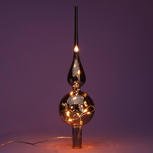 Светящаяся елочная верхушка Frotelli 31 см дымчатая, 10 теплых белых LED ламп Kaemingk фото 1