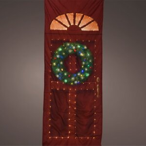 Новогодний чехол на дверь с подсветкой Christmas Holiday 230*93 см, 155 теплых белых LED ламп, IP44 Kaemingk фото 1