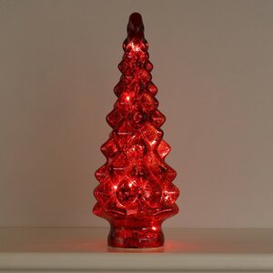 Новогодний светильник Елочка - Red Cone 39 см, 10 LED ламп, на батарейках Kaemingk фото 1