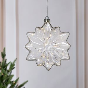 Подвесной светильник Звезда - Рейнир 19*8 см, 15 микро LED ламп, таймер, на батарейках, стекло Kaemingk фото 1