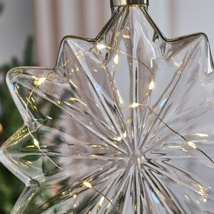 Подвесной светильник Звезда - Рейнир 19*8 см, 15 микро LED ламп, таймер, на батарейках, стекло Kaemingk фото 2