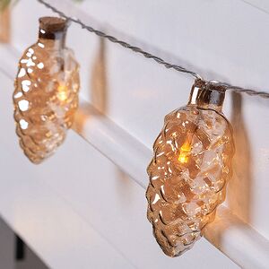 Светодиодная гирлянда Шишки - Gold Perfecto 1.75 м, 8 теплых белых LED ламп, прозрачный ПВХ, на батарейках, IP20 Kaemingk фото 2