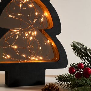 Новогодний светильник Елка Night light 28*21 см, 40 теплых белых микро LED ламп, на батарейках, IP20 Kaemingk фото 2
