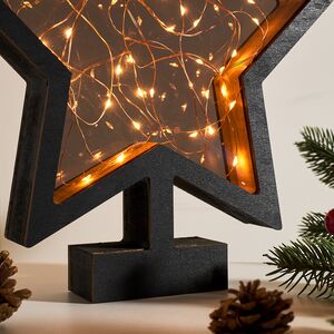 Декоративный светильник Звезда Night light 28*26 см, 40 теплых белых микро LED ламп, на батарейках, IP20 Kaemingk фото 2