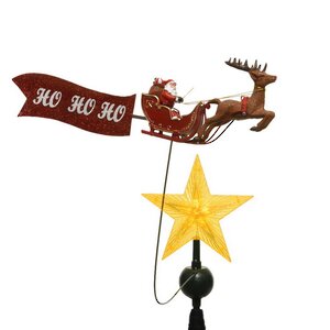 Светящаяся верхушка на елку Merry Christmas 54 см, с движением Kaemingk фото 1