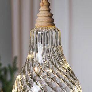 Подвесной светильник Лампочка Bradberry 16 см, 12 микро LED ламп, на батарейках, стекло Kaemingk фото 2