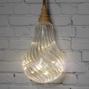 Подвесной светильник Лампочка Bradberry 16 см, 12 микро LED ламп, на батарейках, стекло Kaemingk фото 1