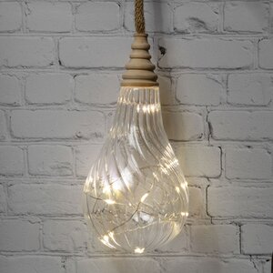 Подвесной светильник Лампочка Bradberry 10 см, 10 микро LED ламп, на батарейках, стекло Kaemingk фото 1