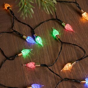 Светодиодная гирлянда на батарейках Vintage lights 4.9 м, 50 разноцветных LED ламп, зеленый ПВХ, контроллер, таймер Kaemingk фото 3