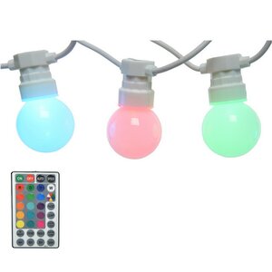 Гирлянда из лампочек Lollifray, 20 ламп c разноцветными RGB LED, 9.5 м, белый ПВХ, пульт управления, таймер, соединяемая, IP44 Kaemingk фото 8