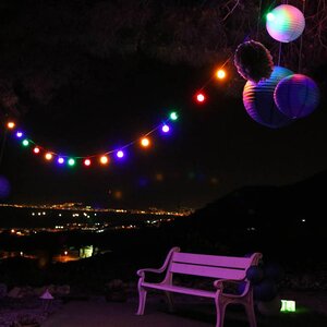 Гирлянда из лампочек Карнавал, 20 ламп, разноцветные LED, 9.5 м, черный ПВХ, соединяемая, контроллер, IP44 Kaemingk фото 5