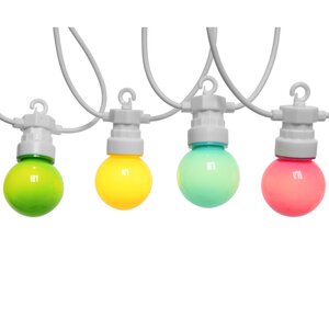 Гирлянда из лампочек Карнавал Пастель, 20 ламп, разноцветные LED, 9.5 м, белый ПВХ, соединяемая, IP44 Kaemingk фото 5